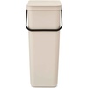 image:imageBrabantia Sort amp Go Recycle Bin 106 Gallon40L Soft Beige SpaceEfficient Recycle Container with Handle Kitchen Garbage Can with Removable StayOpen Lid EasytoClean Trash Can for Kitchen