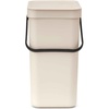 image:imageBrabantia Sort amp Go Recycle Bin 42 Gallon16L Soft Beige SpaceEfficient Recycle Container with Handle Kitchen Garbage Can with Removable StayOpen Lid EasytoClean Trash Can for Kitchen