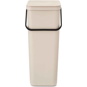 image:imageBrabantia Sort amp Go Recycle Bin 106 Gallon40L Soft Beige SpaceEfficient Recycle Container with Handle Kitchen Garbage Can with Removable StayOpen Lid EasytoClean Trash Can for Kitchen