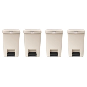 image:imageBrabantia StepUp Pedal Bin 66 gallon25L Soft Beige Pack of 4 SoftClose Step on Trash Can with Lifting Handle Versatile Kitchen Garbage Can with Trash Bags for Waste and Recycling
